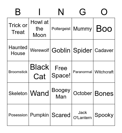 HAUNTED HARTMAN BINGO! Bingo Card