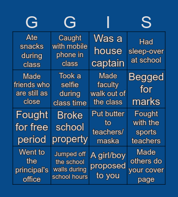 Green Gables International School Bingo Card
