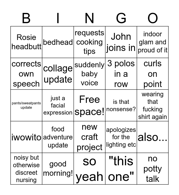 Shelbot Polo Bingo Card