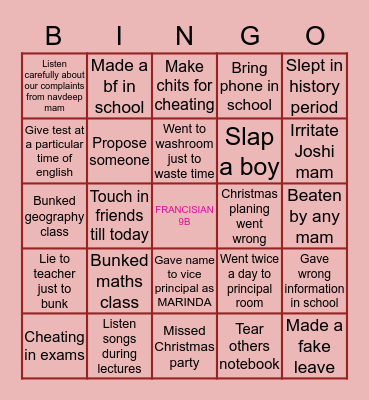 Mandatory Bingo Card