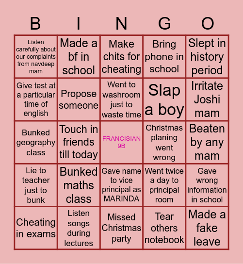 Mandatory Bingo Card