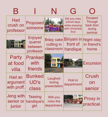Zoology, CU Bingo Card