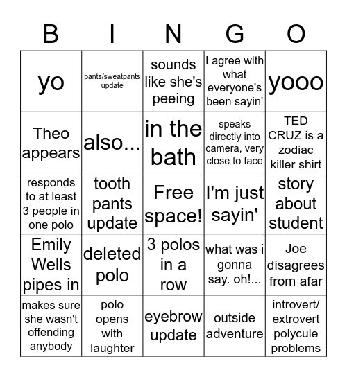 Brooke Polo Bingo Card