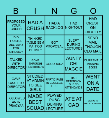 SGGS BINGO Card