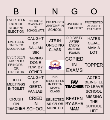 BRIGHT SCHOOL Bingo Card