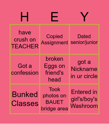 BAUET BingO Card