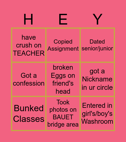BAUET BingO Card