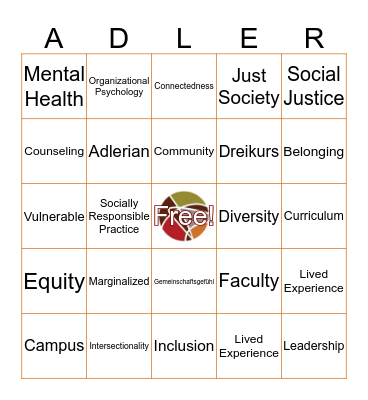 Adlerian Bingo Card