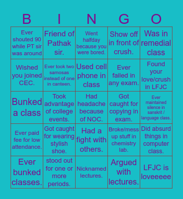 LFJC Bingo Card