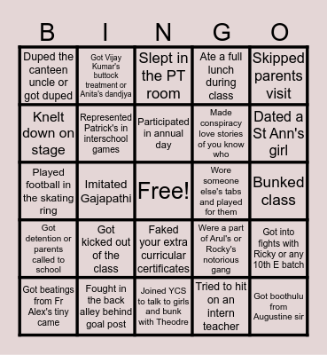 St Patrick's bingo Card