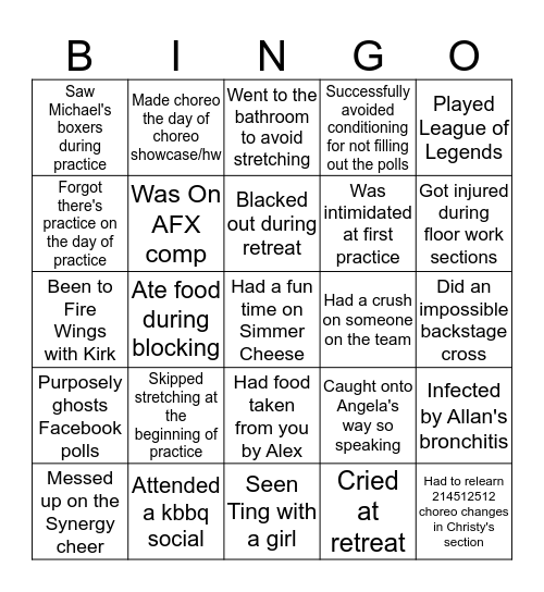 Simmer Cheese Bingo Card