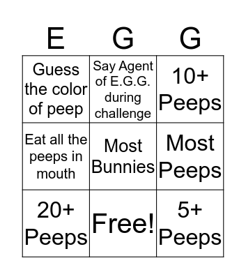 Agents of E.G.G. Bingo Card
