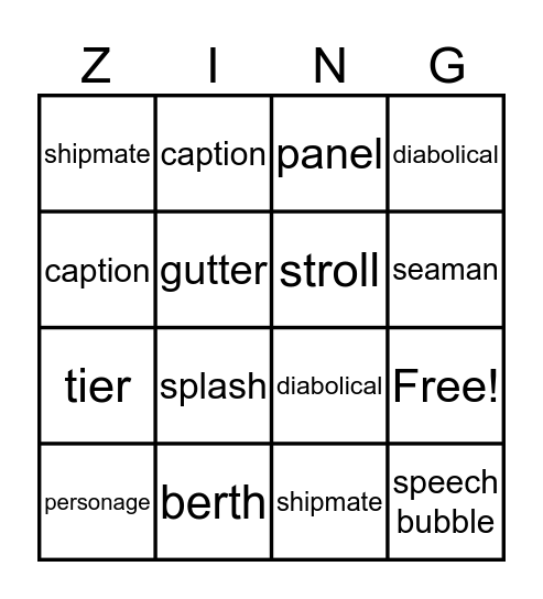 TREASURE ISLAND Bingo Card