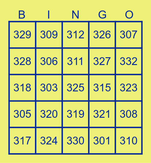 "Third Floor Bingo", Game # 1 (Two or three numbers will be called each day and the winner's name will be featured on the next set of cards!) Bingo Card
