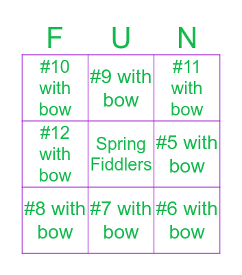 Orchestra Bingo Card