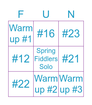 Orchestra Advanced Bingo Card