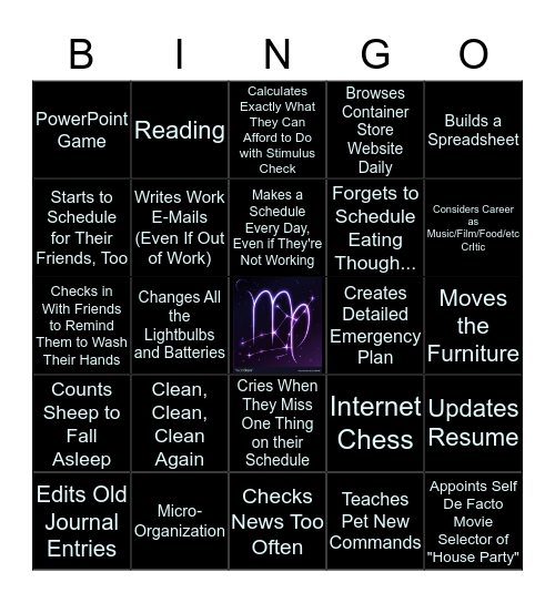 VIRGO DURING QUARANTINE Bingo Card