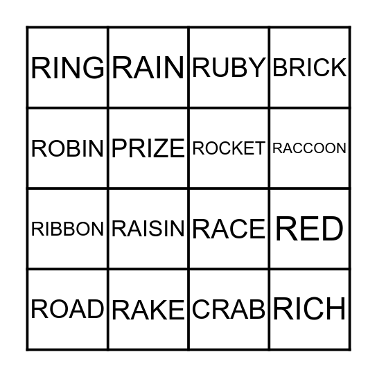 SPEECH WORDS Bingo Card