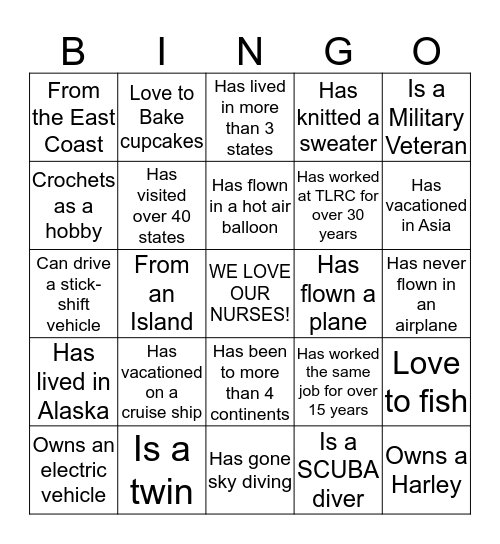 Get to Know Your Coworker! Bingo Card