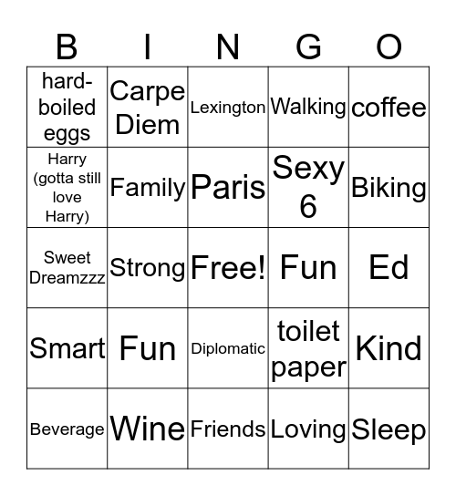 Annie's Birthday Bingo Card