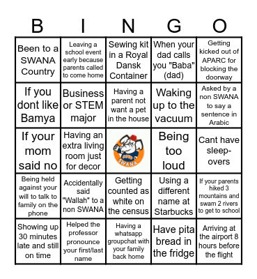 SWANA BINGO Card
