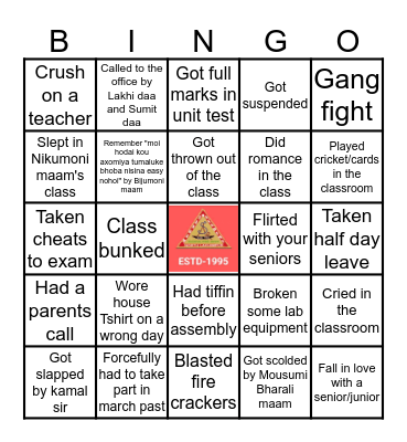 SANGAM ACADEMY, 07 Bingo Card