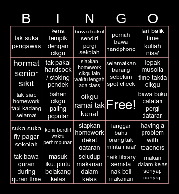 PETRA EDITION ! Bingo Card