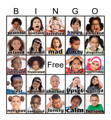 Feelings Bingo Card