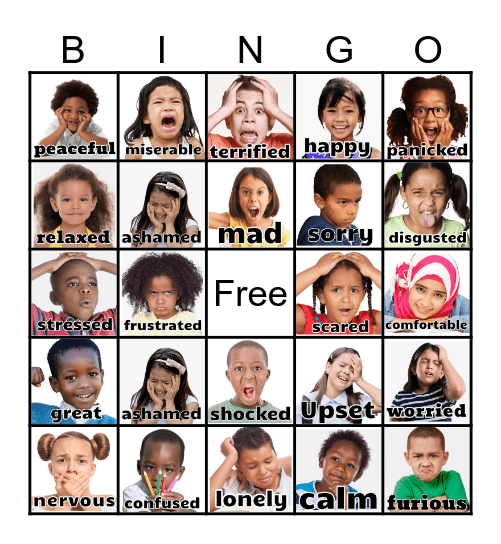 Feelings Bingo Card