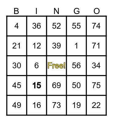 NENE'S BINGO CARD Bingo Card