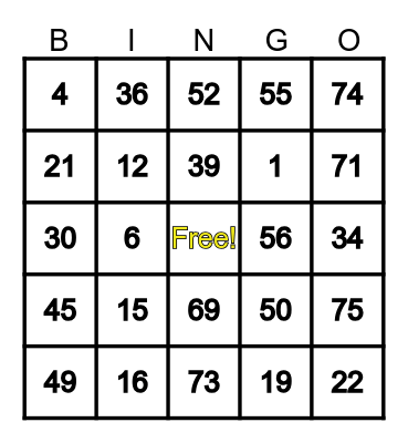 NENE'S BINGO CARD Bingo Card