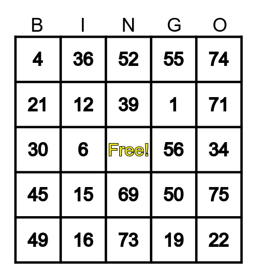 NENE'S BINGO CARD Bingo Card