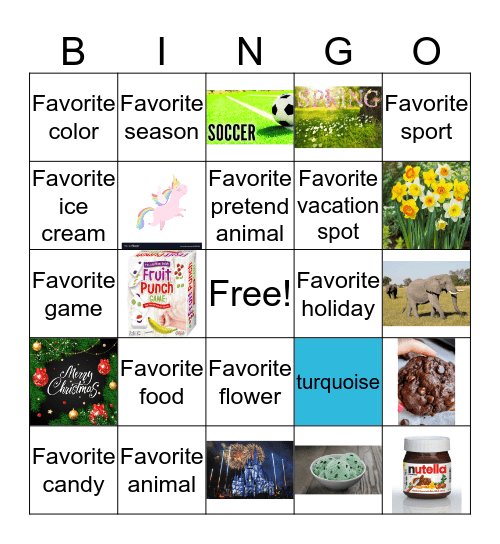 Molly's Birthday Bingo Card