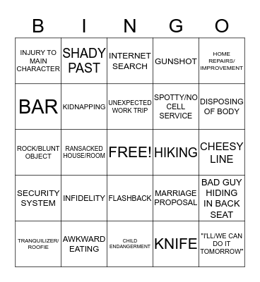 LIFETIME MOVIE BINGO Card