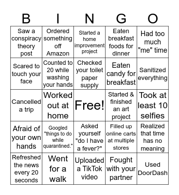 Shelter in Place 3 Bingo Card