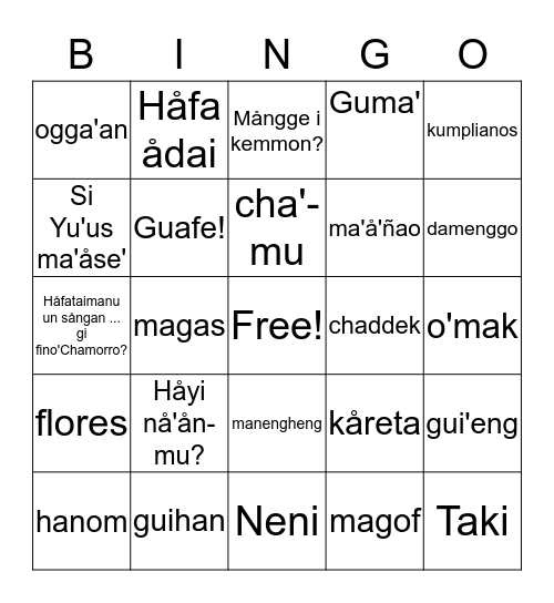 Lanico Bingo Card