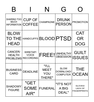 LIFETIME MOVIE BINGO Card