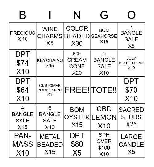 WEEK FOUR BINGO!! Bingo Card