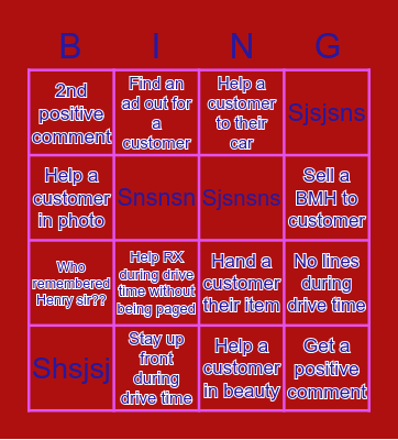 NPS Bingo Card