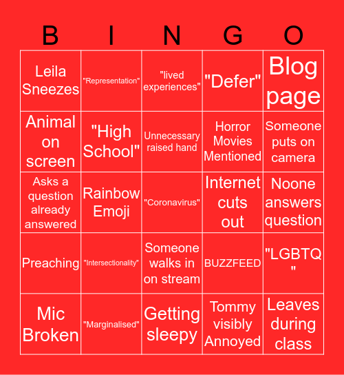 LG-BINGO-T Bingo Card