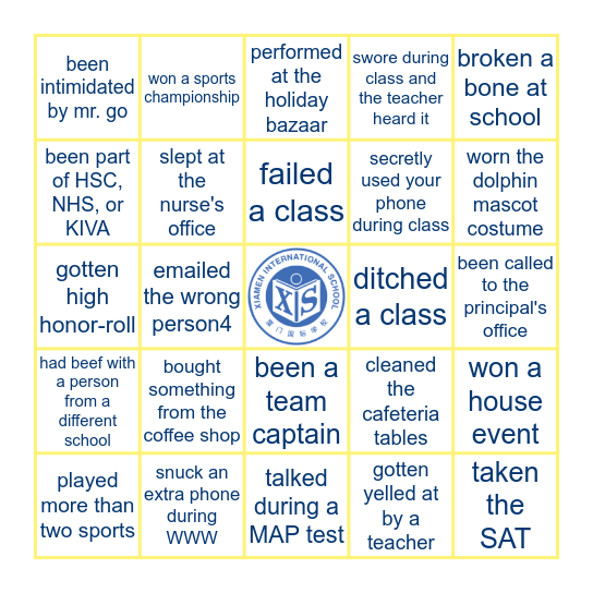 XIS Bingo 🐬 Bingo Card