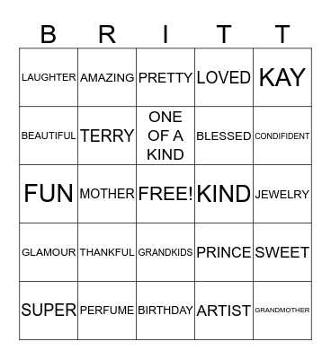 HAPPY BIRTHDAY Bingo Card
