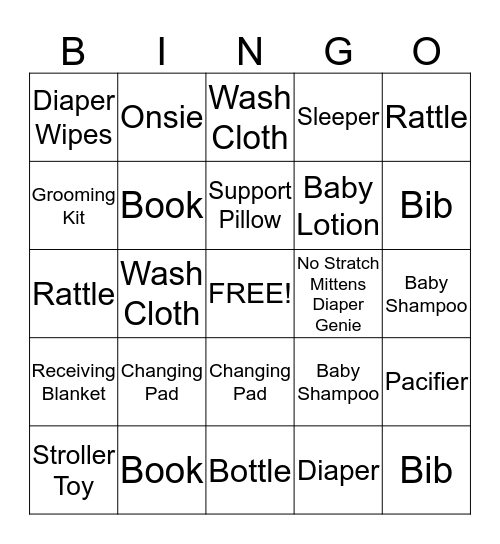 Carly S Baby Bingo Card