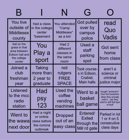 MCC Bingo Card