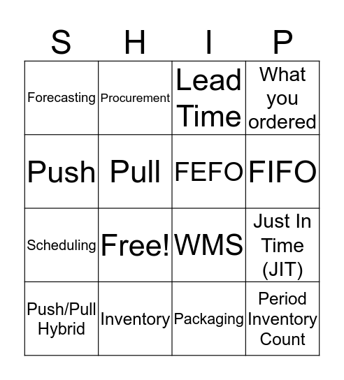 TLA Bingo Card