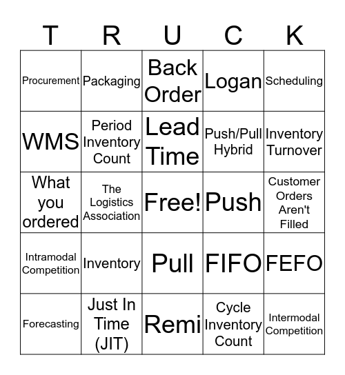 TLA Bingo Card