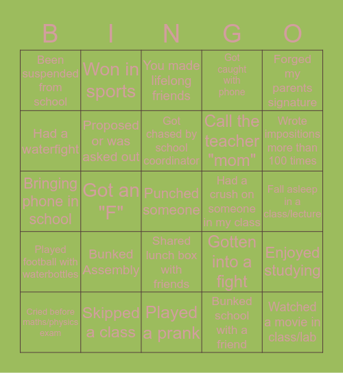 🇧🇩 BSB 🇧🇩 Bingo Card