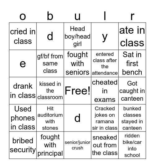 Bingo Card