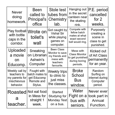 Rogue DPSITES. Bingo Card