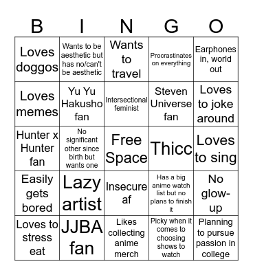Bingo Bongo Bingo Card